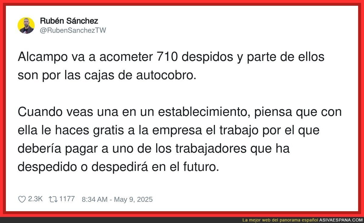 La consecuencia de poner cajas de autocobro en supermercados