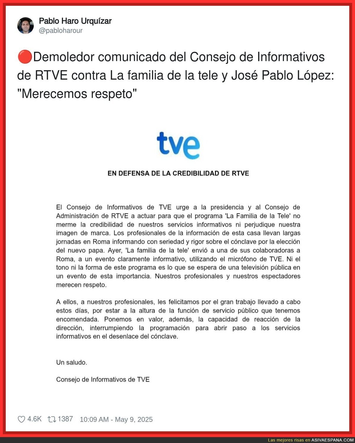 La gente de RTVE carga contra La familia de la tele
