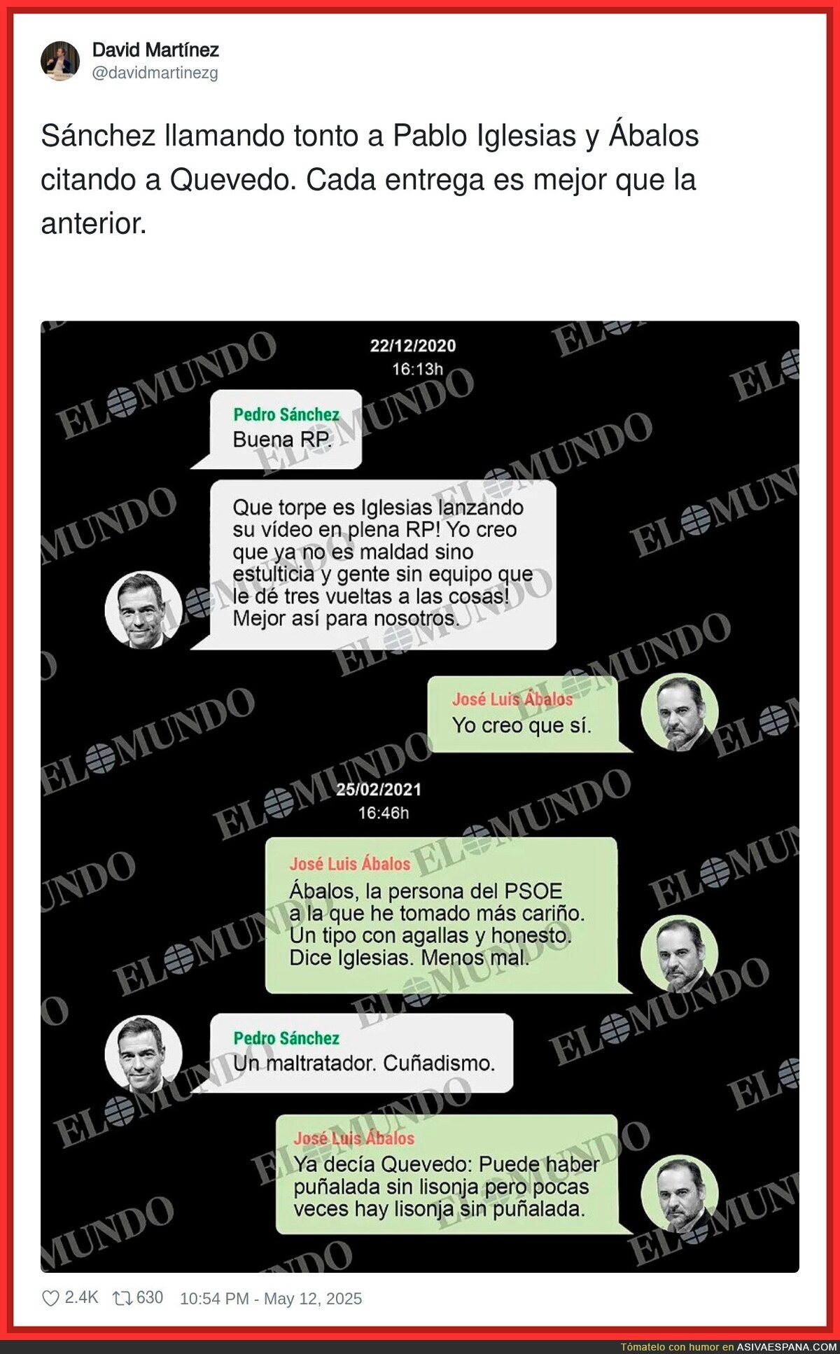 Son una maravilla las conversaciones de Pedro y José Luis