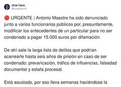 Antonio Maestre se ha metido en un buen l&iacute;o supuestamente