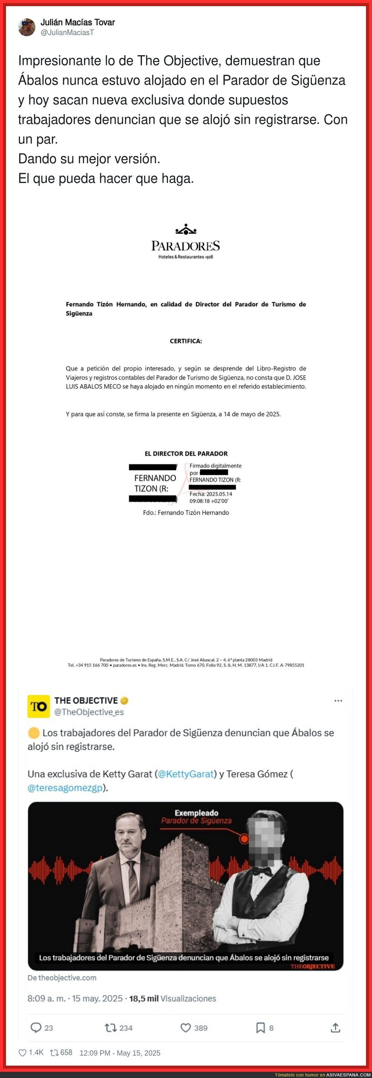 'The Objective' no puede dejar de mentir