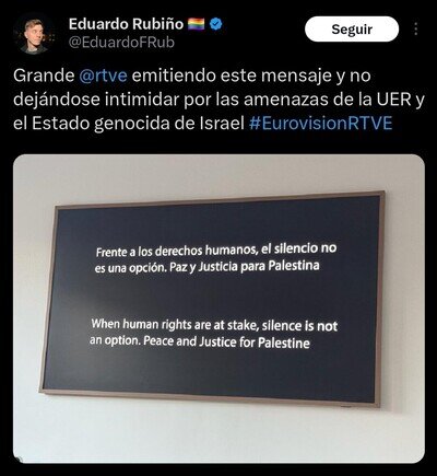 El brutal mensaje de RTVE antes del inicio de Eurovision por las amenazas de Europa si se pronunciaba sobre Israel