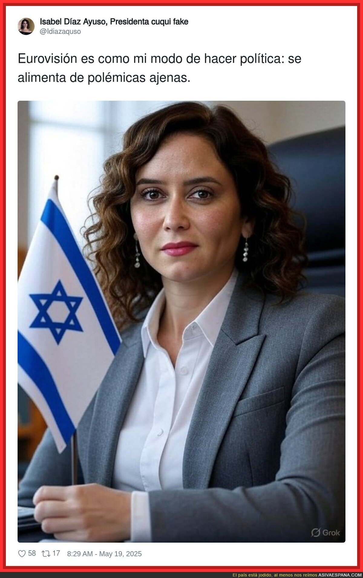 Ayuso tiene cosas en común con Israel y Eurovisión