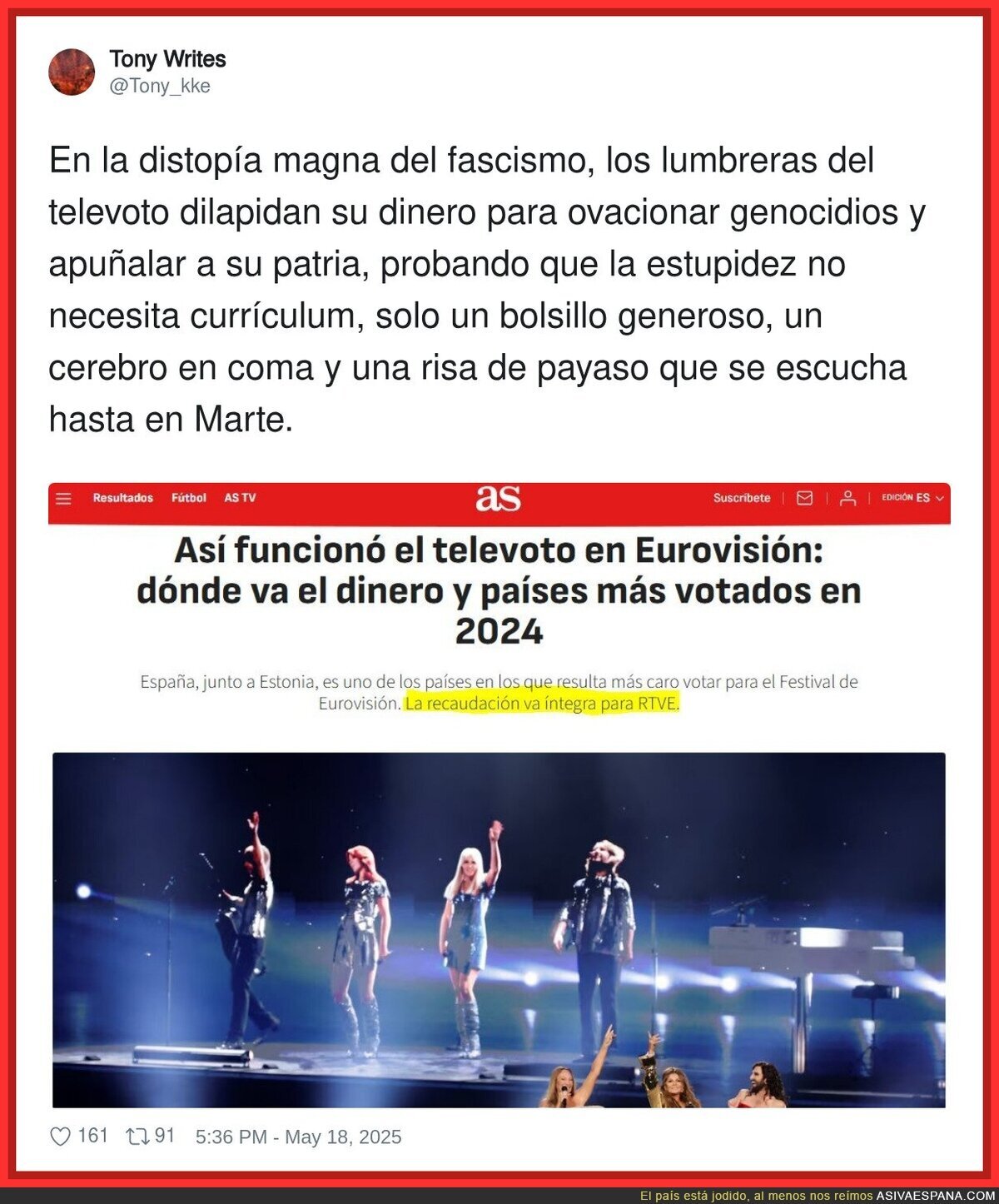 RTVE se hace de oro gracias al voto masivo de la derecha
