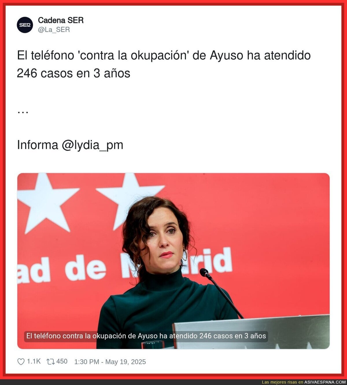 Los problemas de la okupación son mínimos