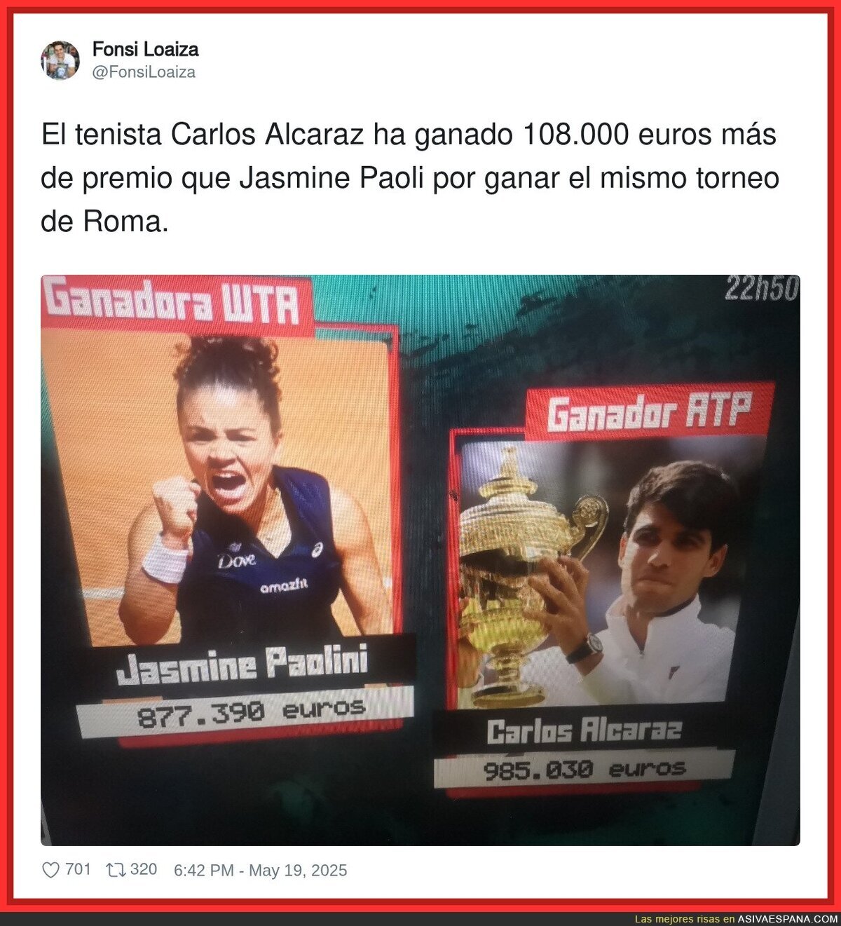 Todavía falta un camino para la igualdad en el tenis