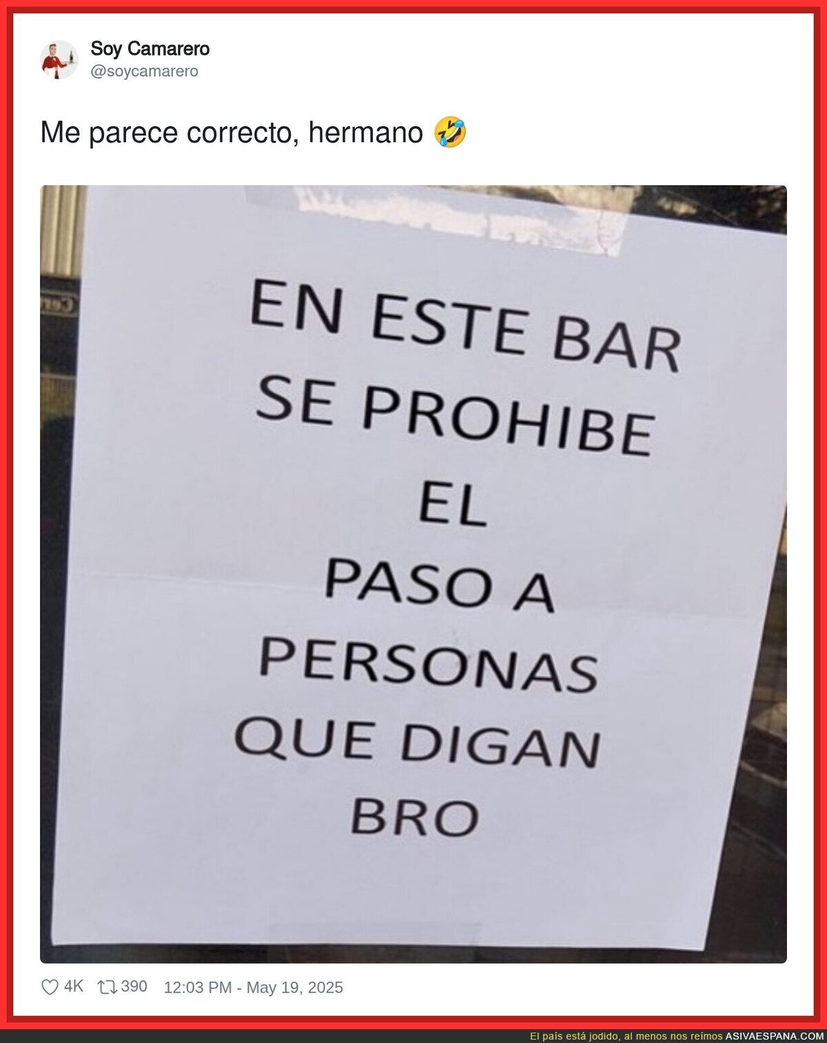 Una buena medida en el bar