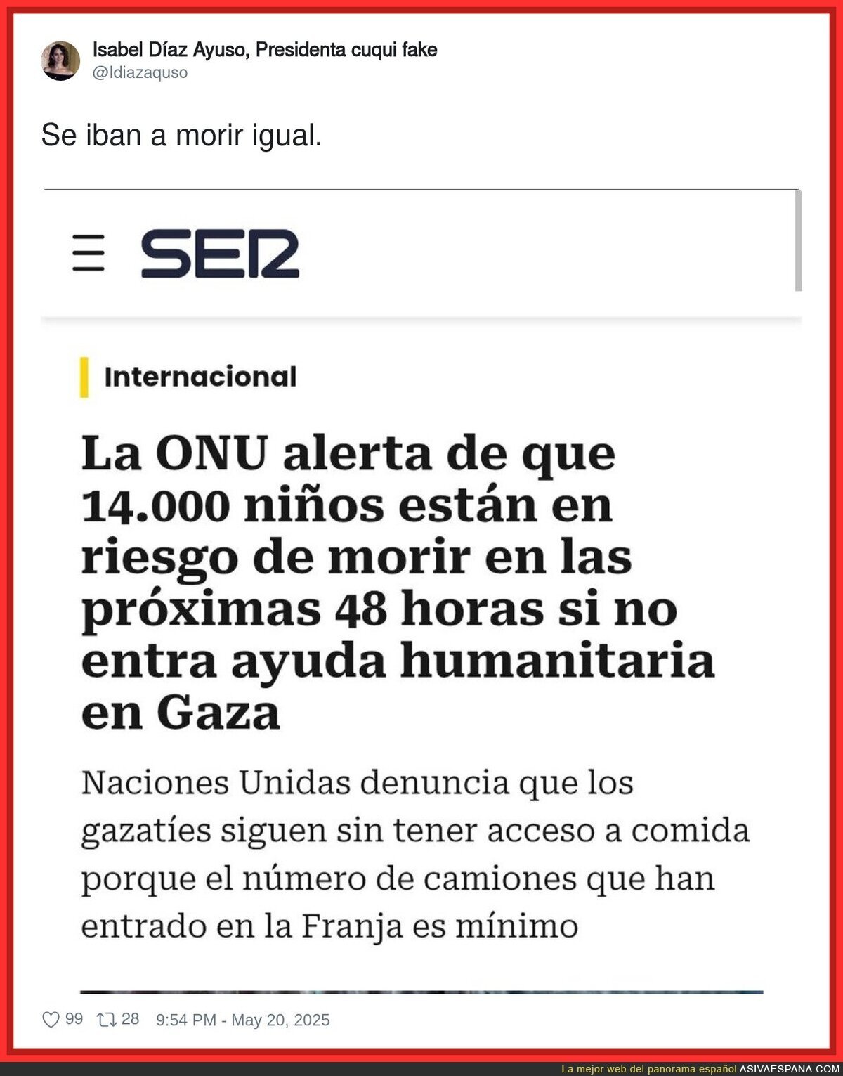 Ayuso lo tiene claro sobre Gaza