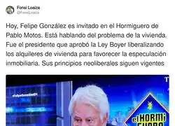 Felipe Gonz&aacute;lez no est&aacute; para hablar sobre vivienda