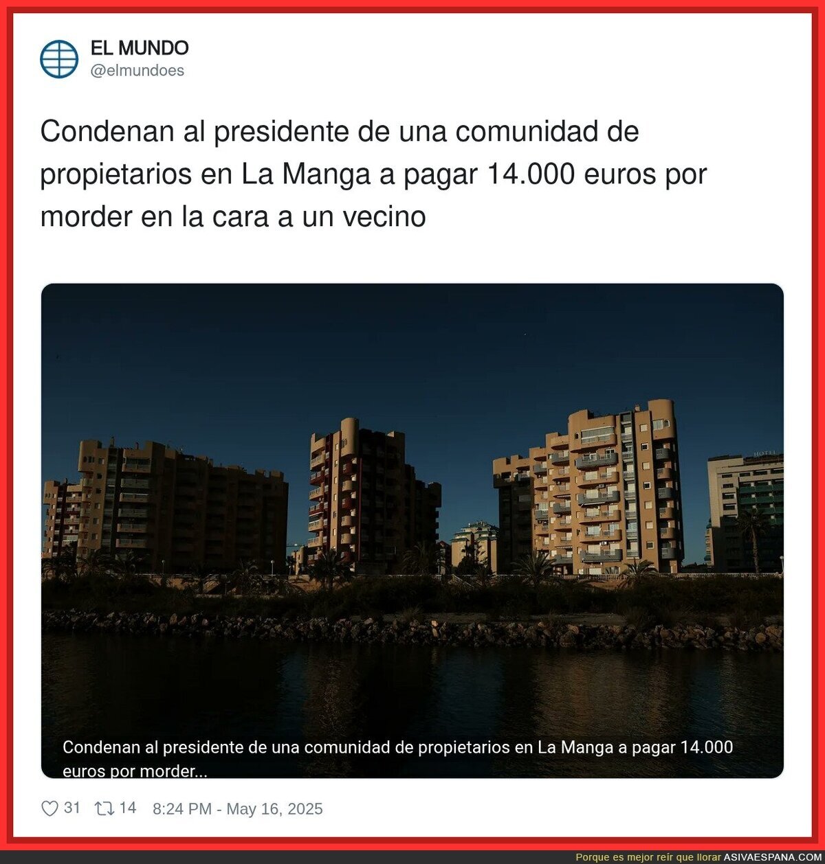 ¿Cómo terminas así con un vecino?