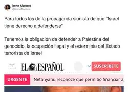 Netanyahu debe ser condenado tarde o temprano