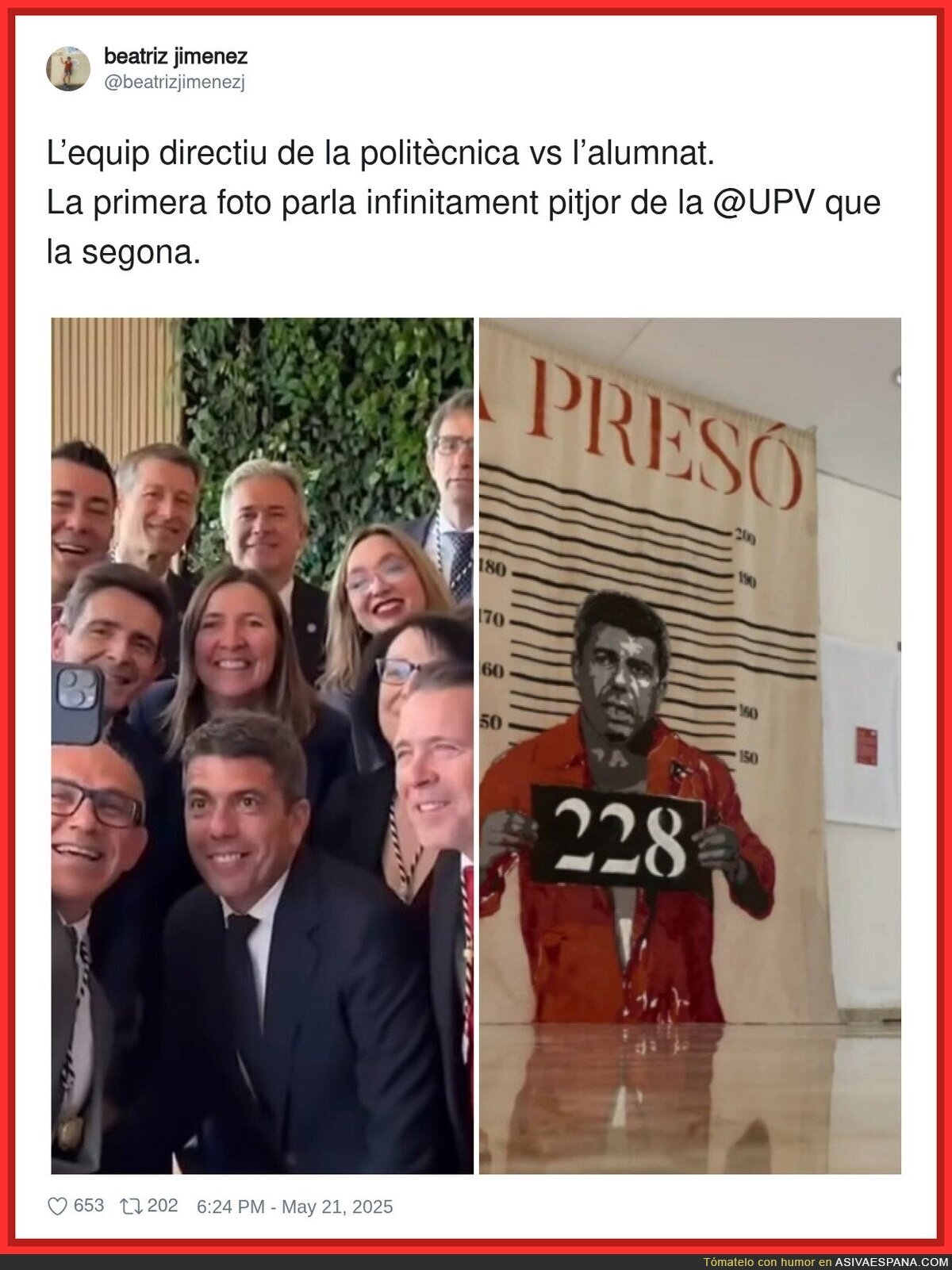 A Mazón le pone en su sitio el alumnado en una universidad