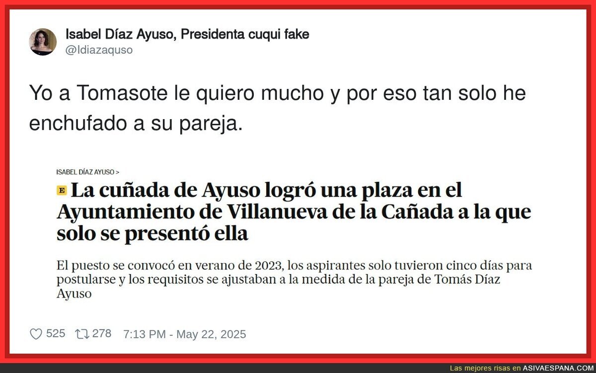 Isabel Díaz Ayuso es especialista en enchufar gente
