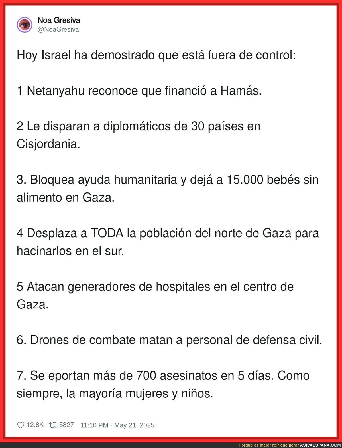 Israel está fuera de si
