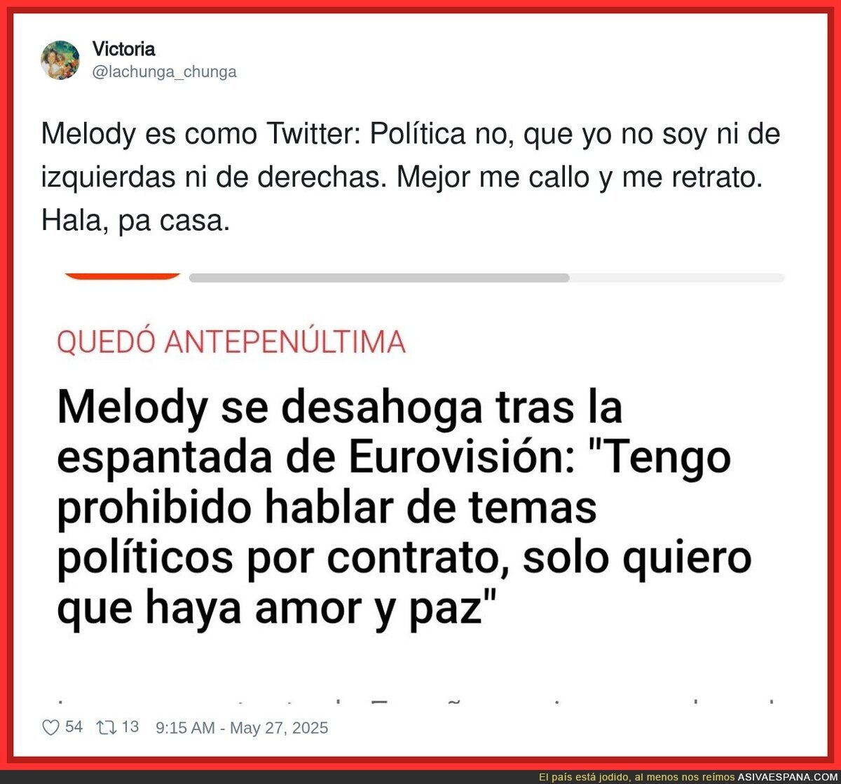 Melody ha quedado retratada por completo