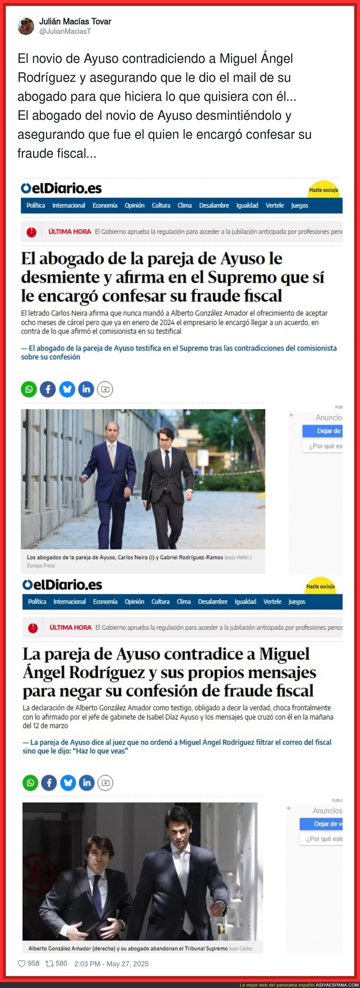 El novio de Ayuso y sus contradicciones