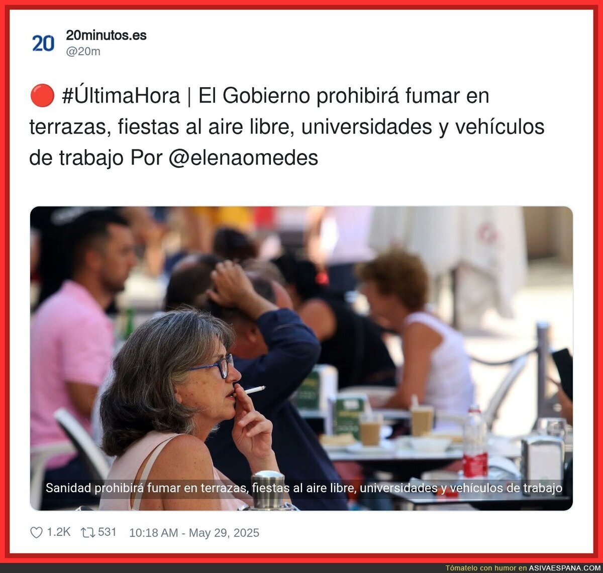 Una buena medida contra el humo del tabaco