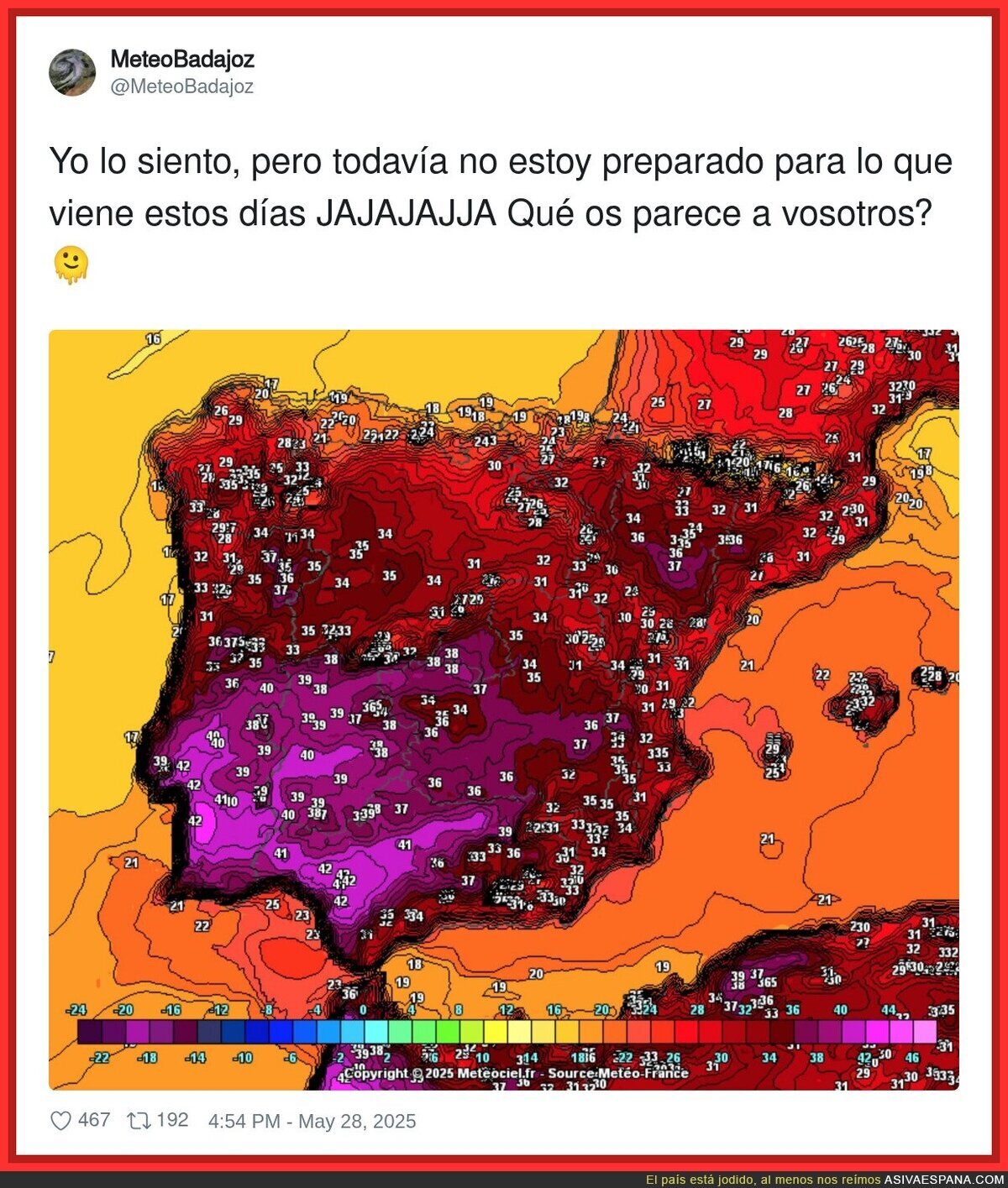 Lo de poner en rojo apocalíptico temperaturas de 26 grados qué es?