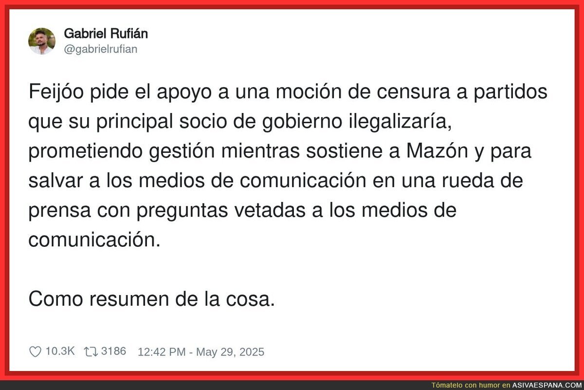 Es ilógico lo que pide Feijóo