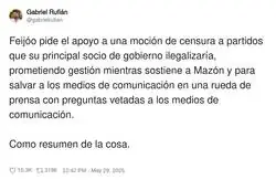 Es il&oacute;gico lo que pide Feij&oacute;o