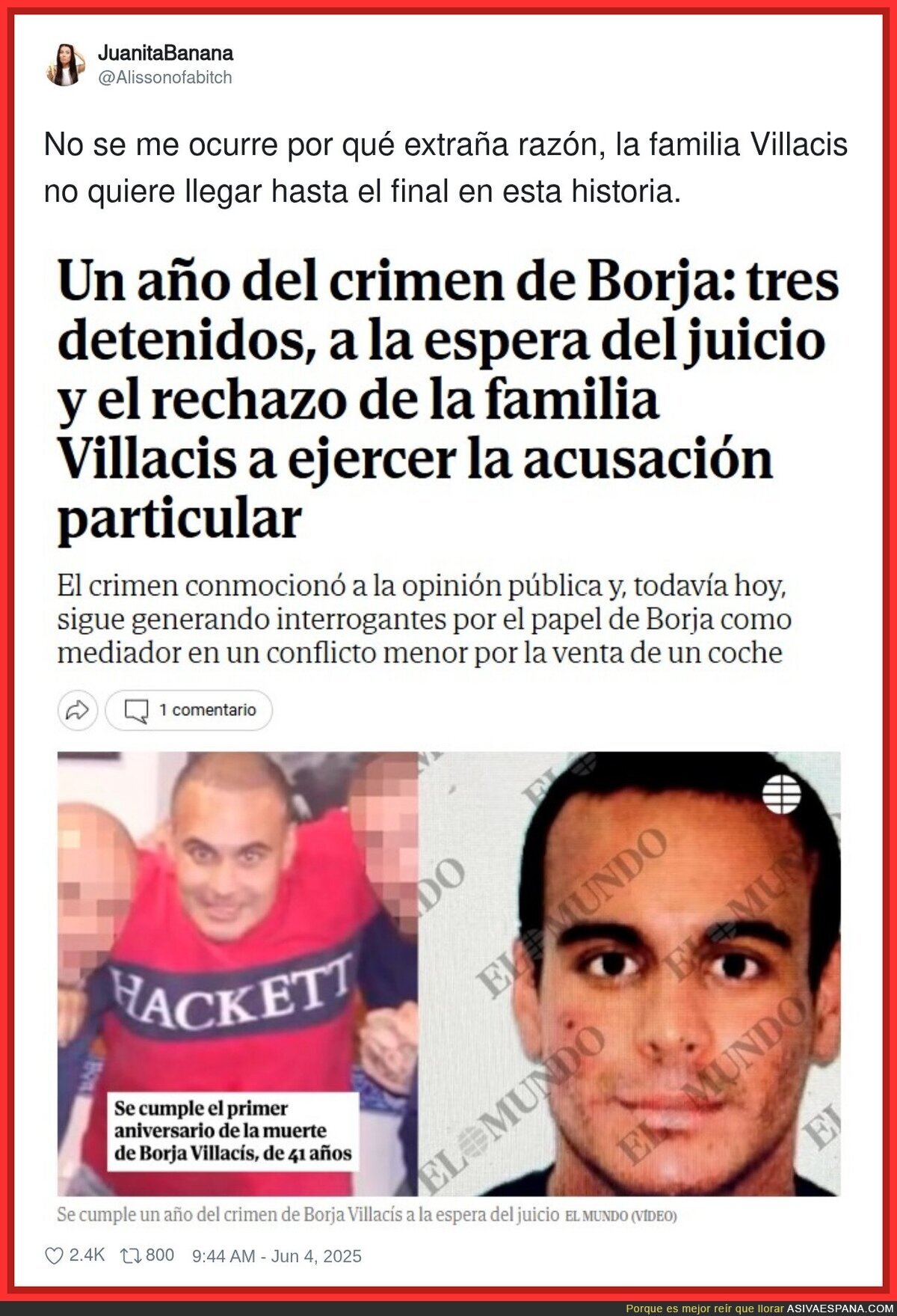 ¿Qué pasa con la familia Villacís?