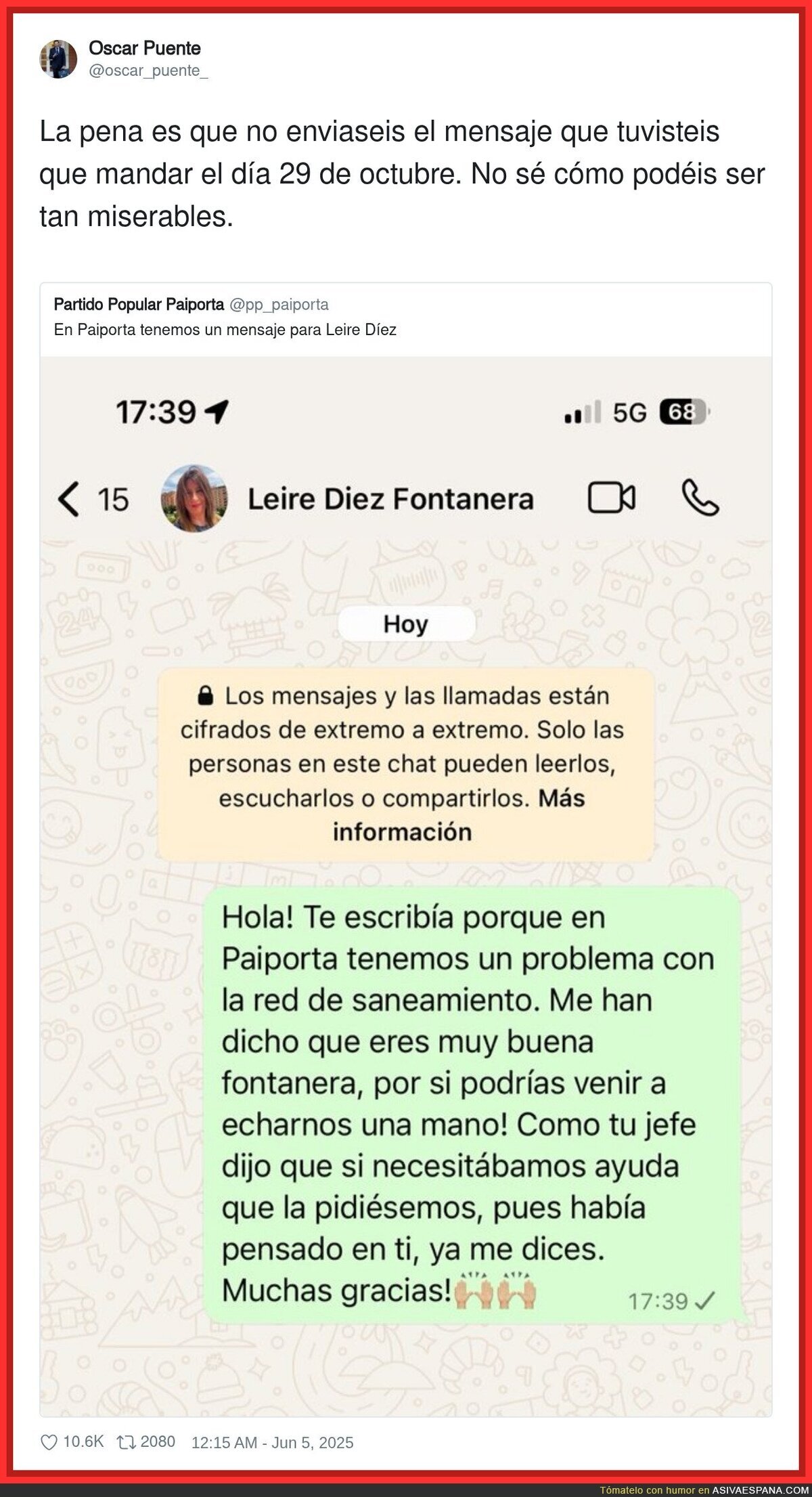 El PP de Paiporta traspasa todos los límites