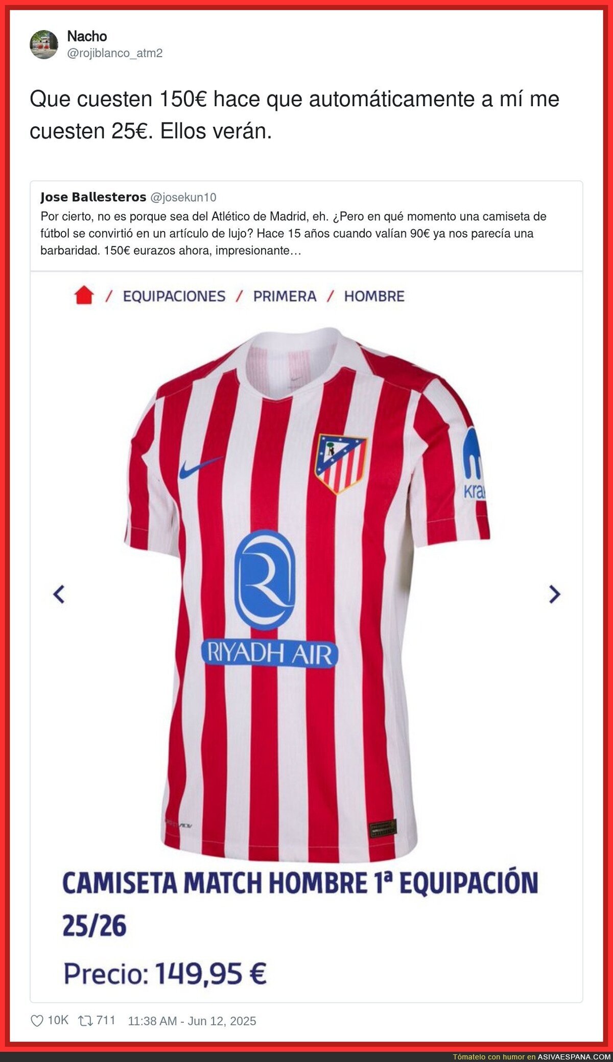 Se han pasado de frenada con los precios de las camisetas de fútbol