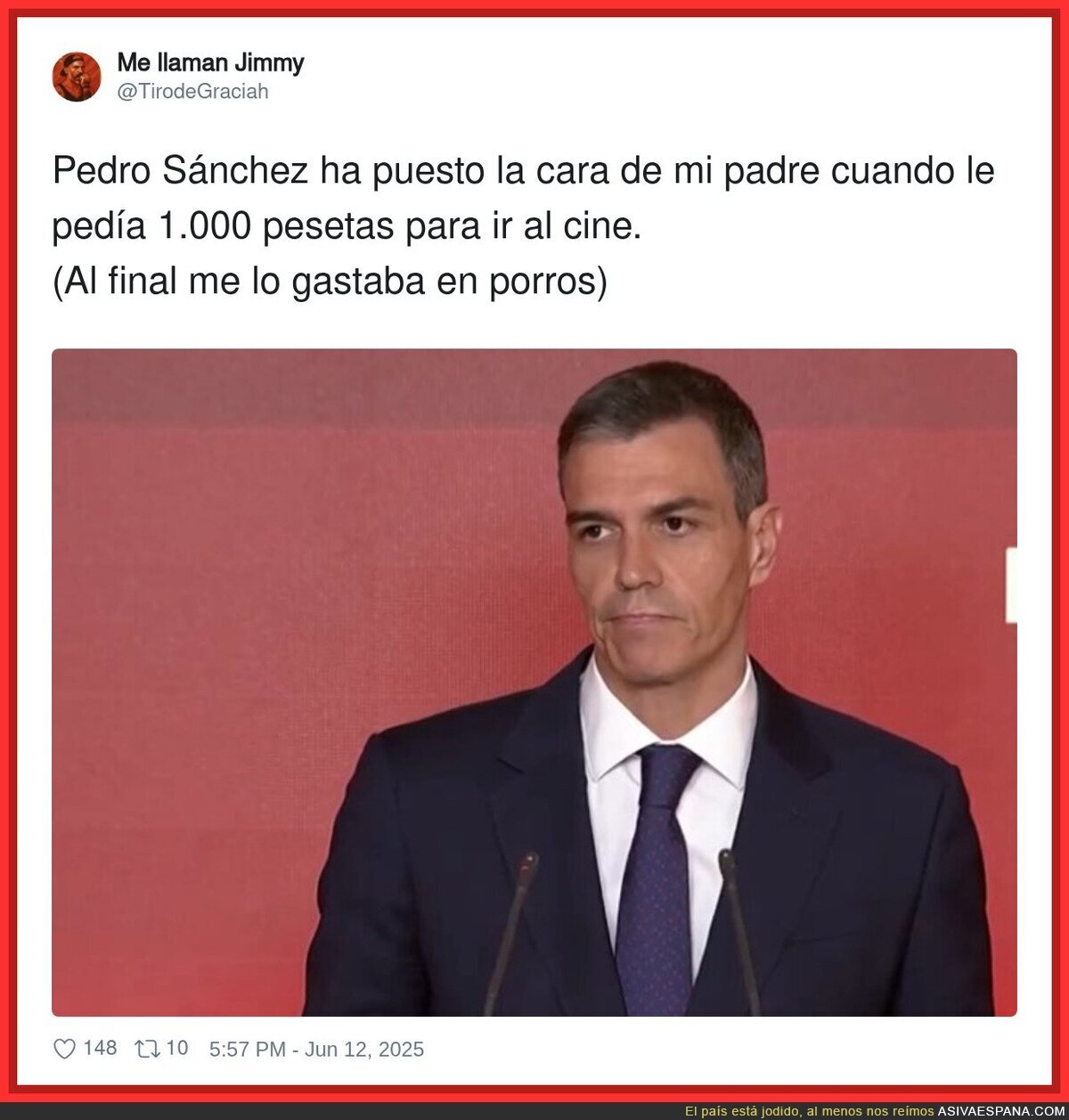 Pedro Sánchez y su cara de vinagre