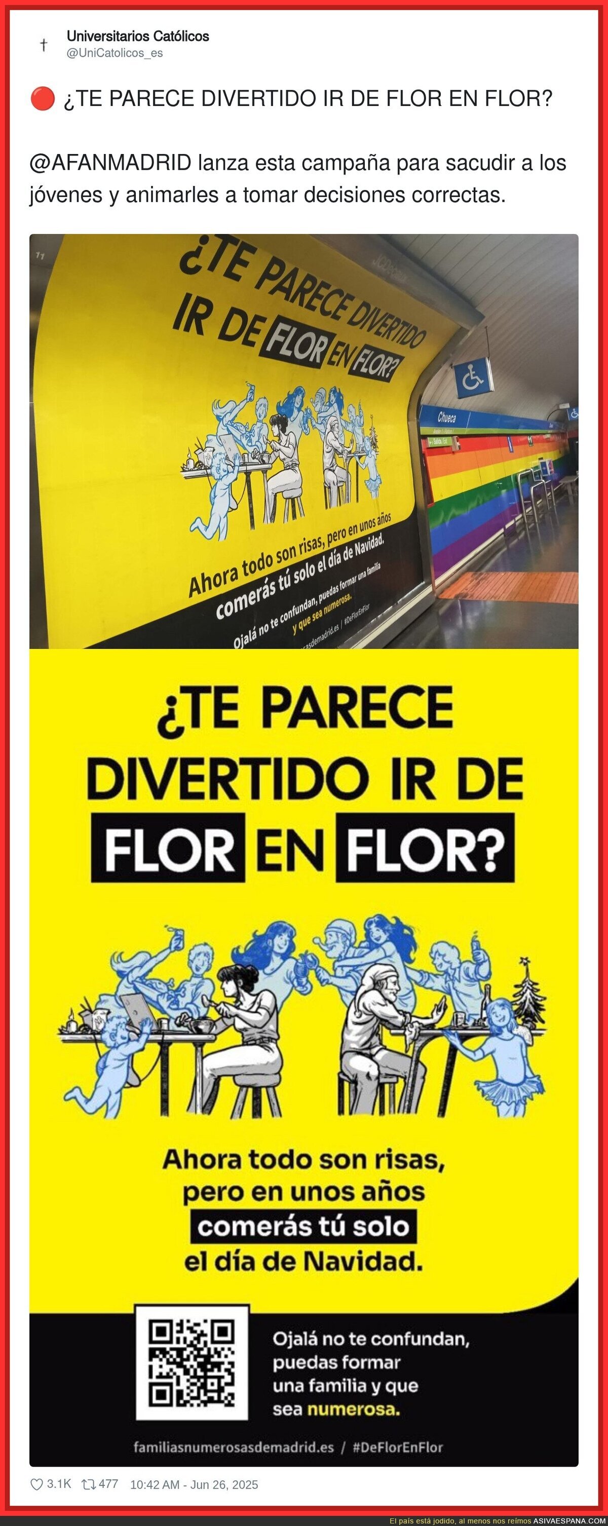 La polémica campaña vista en el Metro de Madrid para los jóvenes y animarles a tomar decisiones correctas