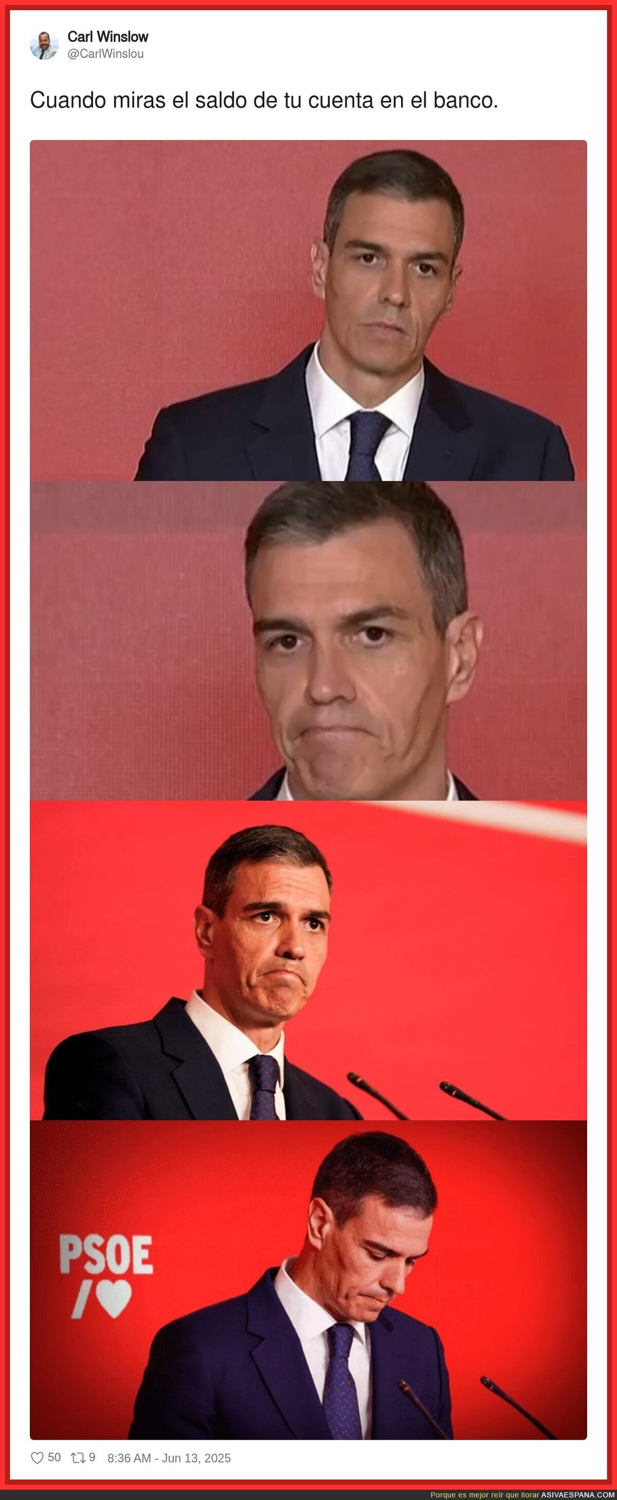 La cara es un drama absoluto