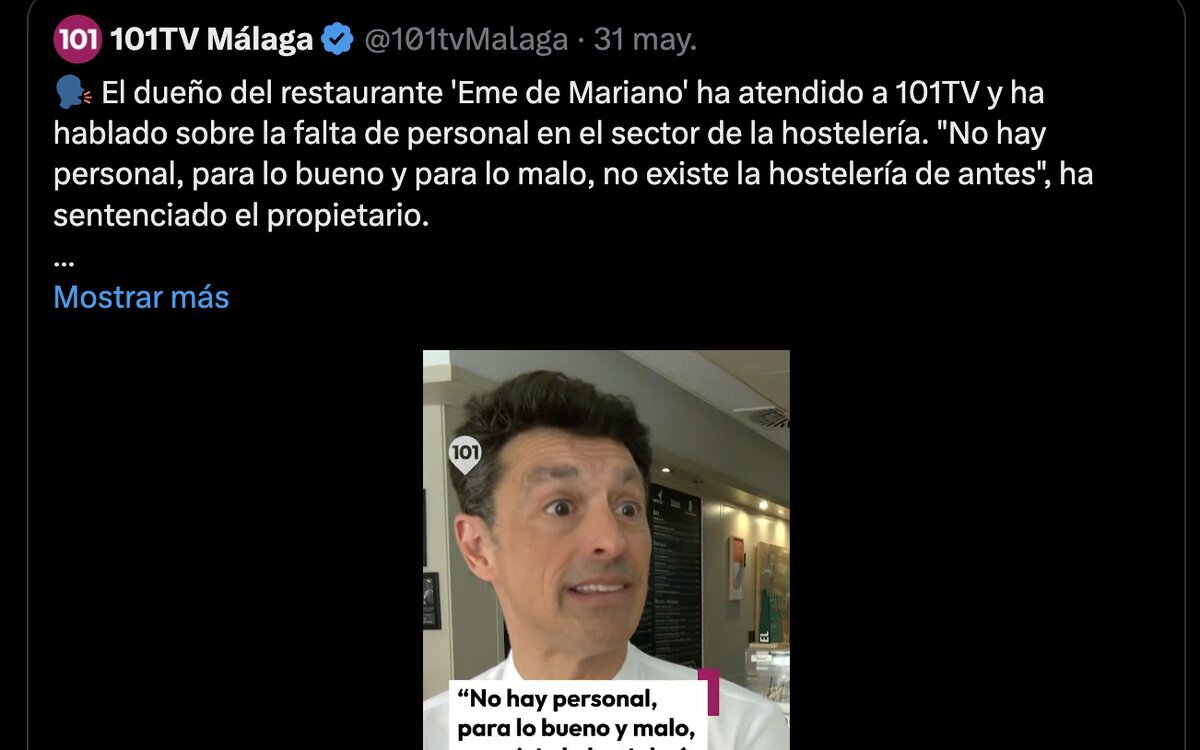 El dueño del restaurante Eme de Mariano queda retratado ante un extrabajador suyo