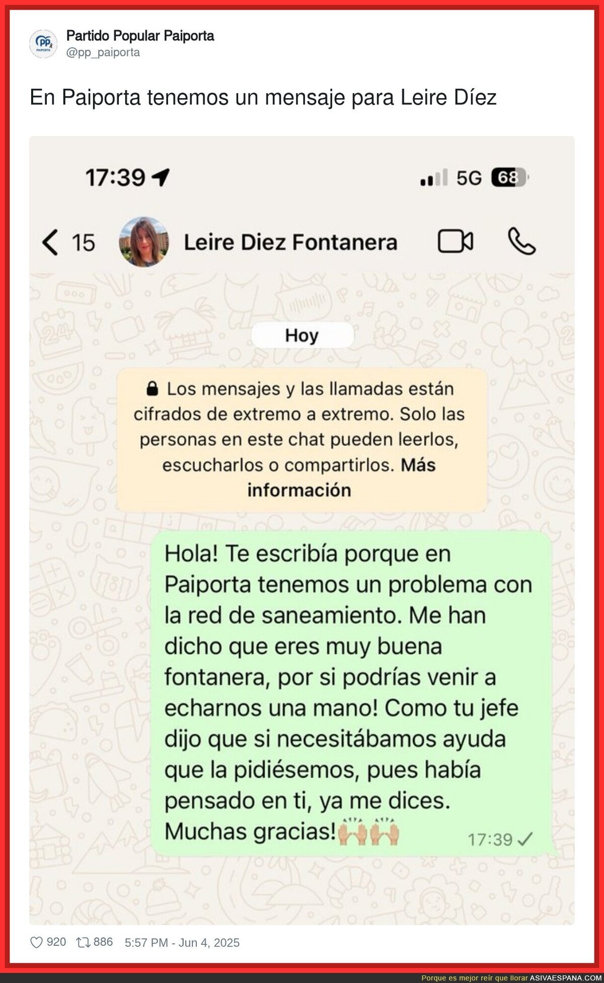 El PP de Paiporta demuestra lo malas personas que son bromeando así