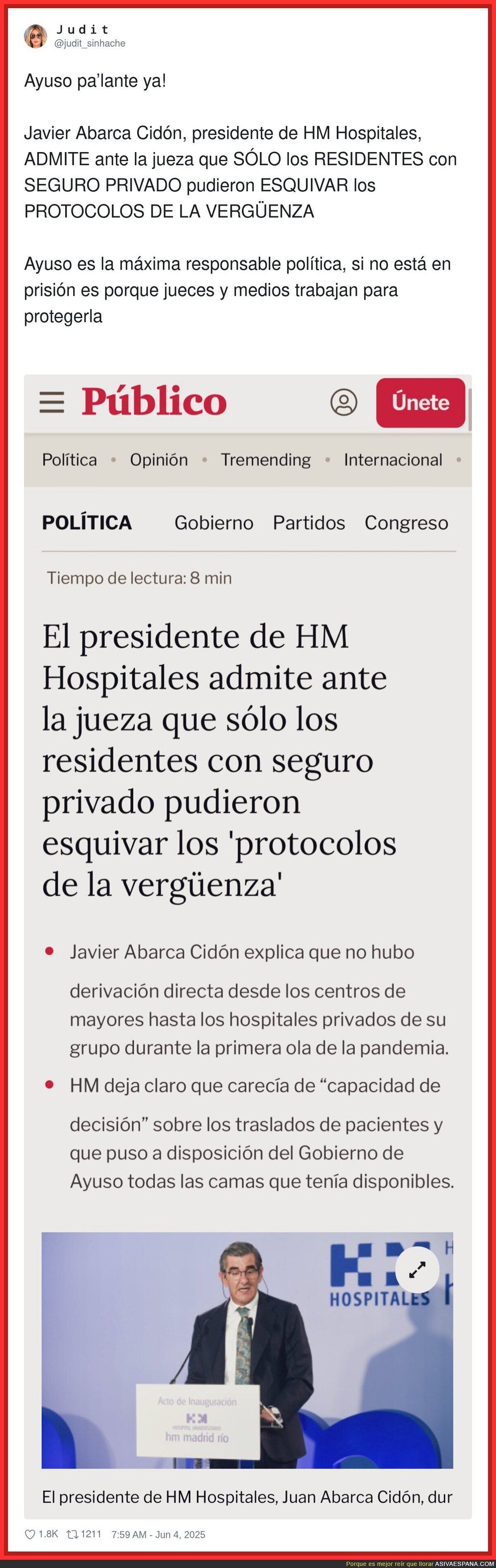 Ayuso debe ser juzgada tarde o temprano