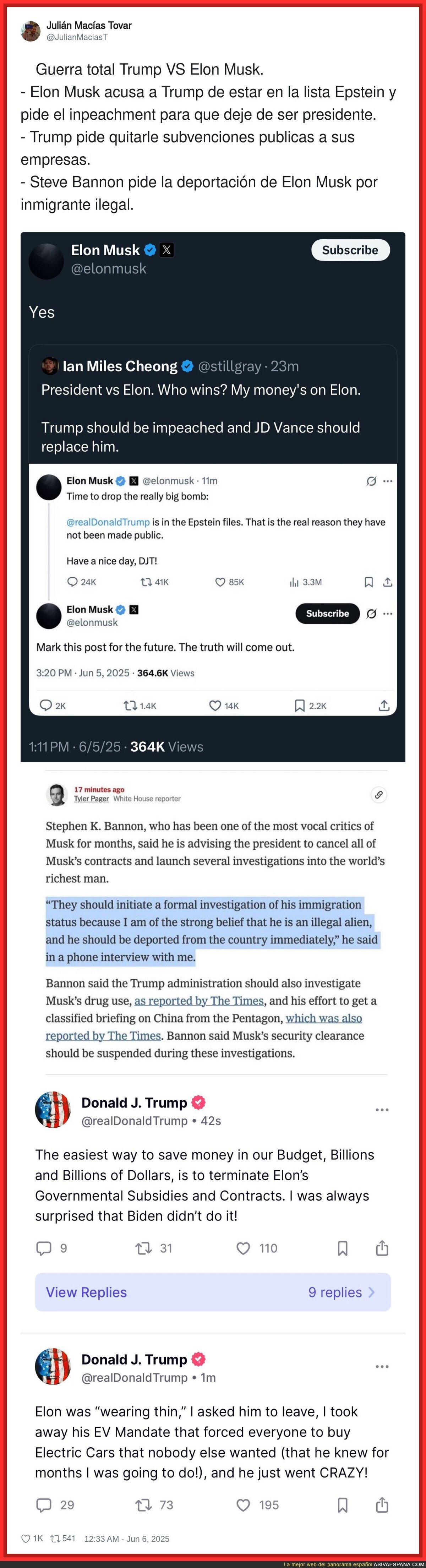 Es la guerra total entre Elon Musk y Donald Trump