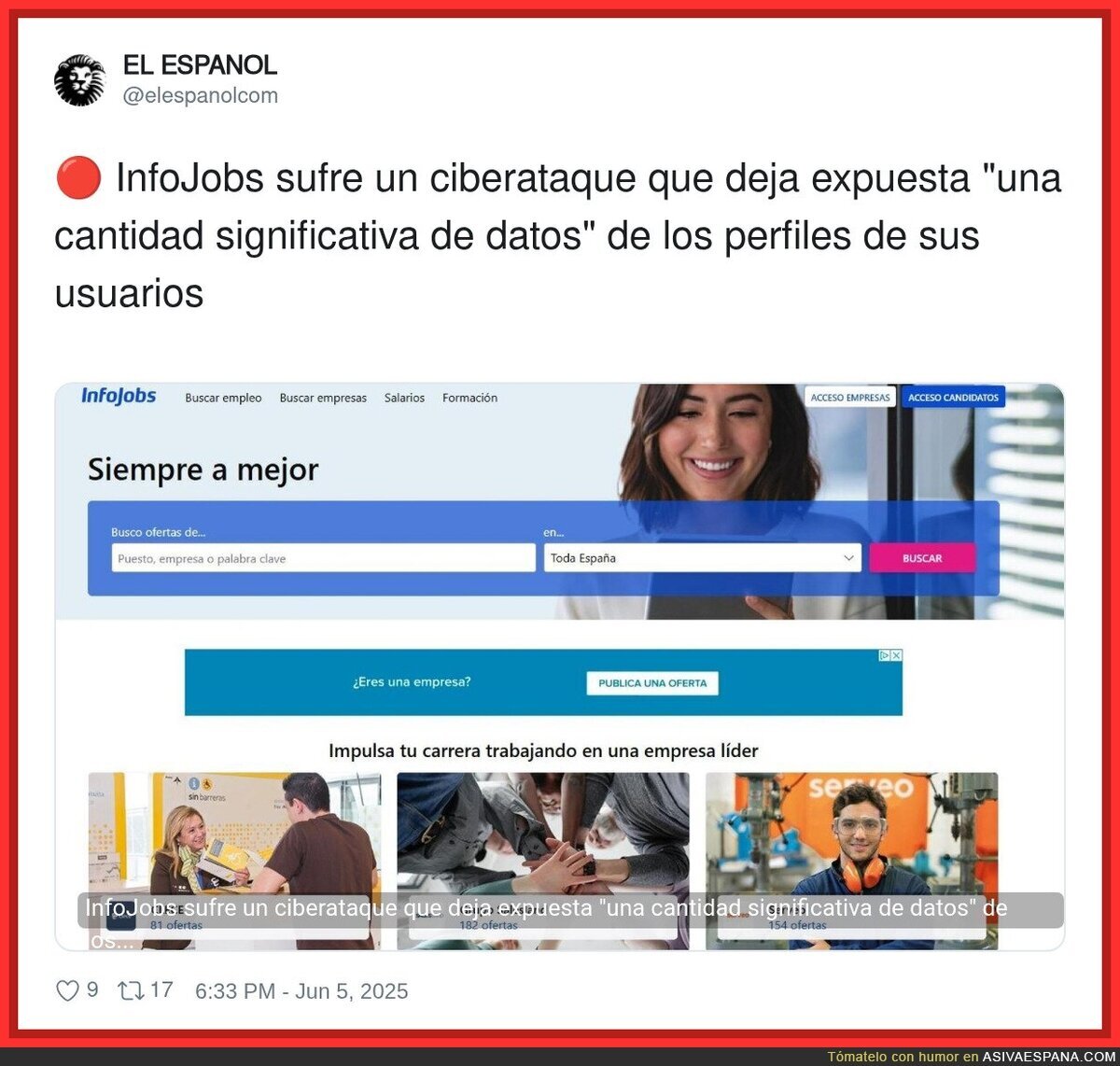 Santiago Abascal ni se inmuta con el hackeo a Infojobs