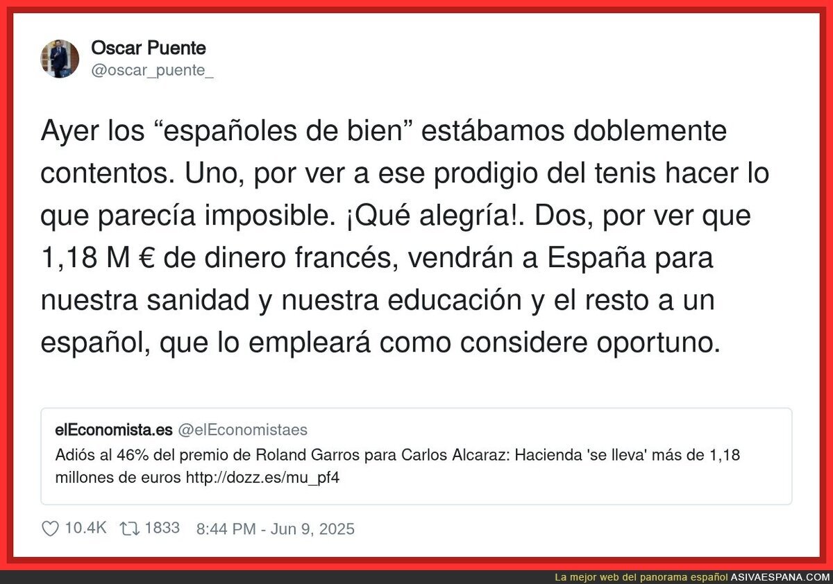 El gran premio de Carlos Alcaraz para él y para Hacienda
