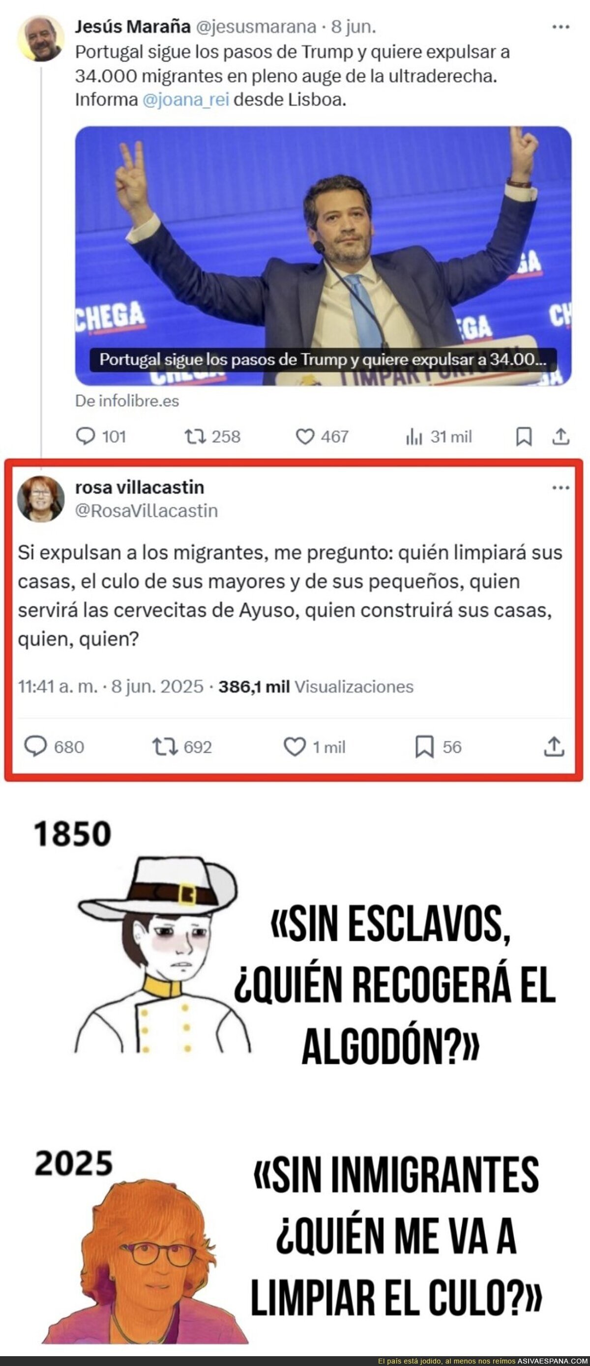 Que sería de la izquierda sin sus esclavos… digo inmigrantes