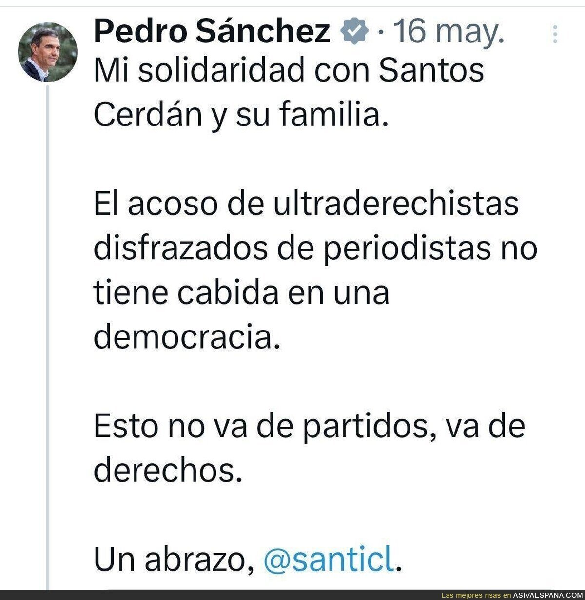 Santos, se fuerte. Pedro está bien.