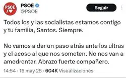 Este tuit del PSOE ha envejecido bastante mal