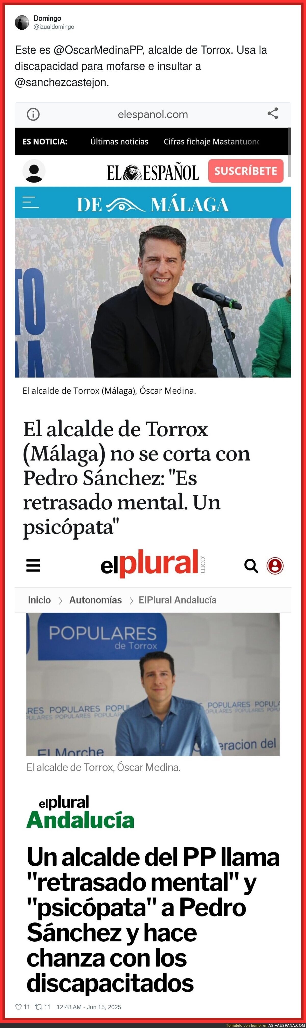 Se están traspasando todos los límites con Pedro Sánchez