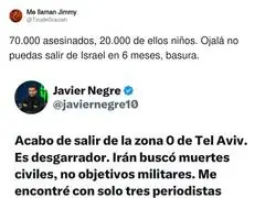 Javier Negre se encuentra en Israel, en mitad de la guerra sin poder salir