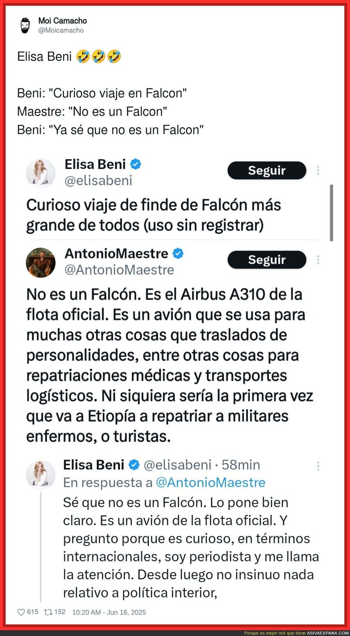 Sé que no es un Falcon pero digo que es un Falcon. El nivel de periodismo