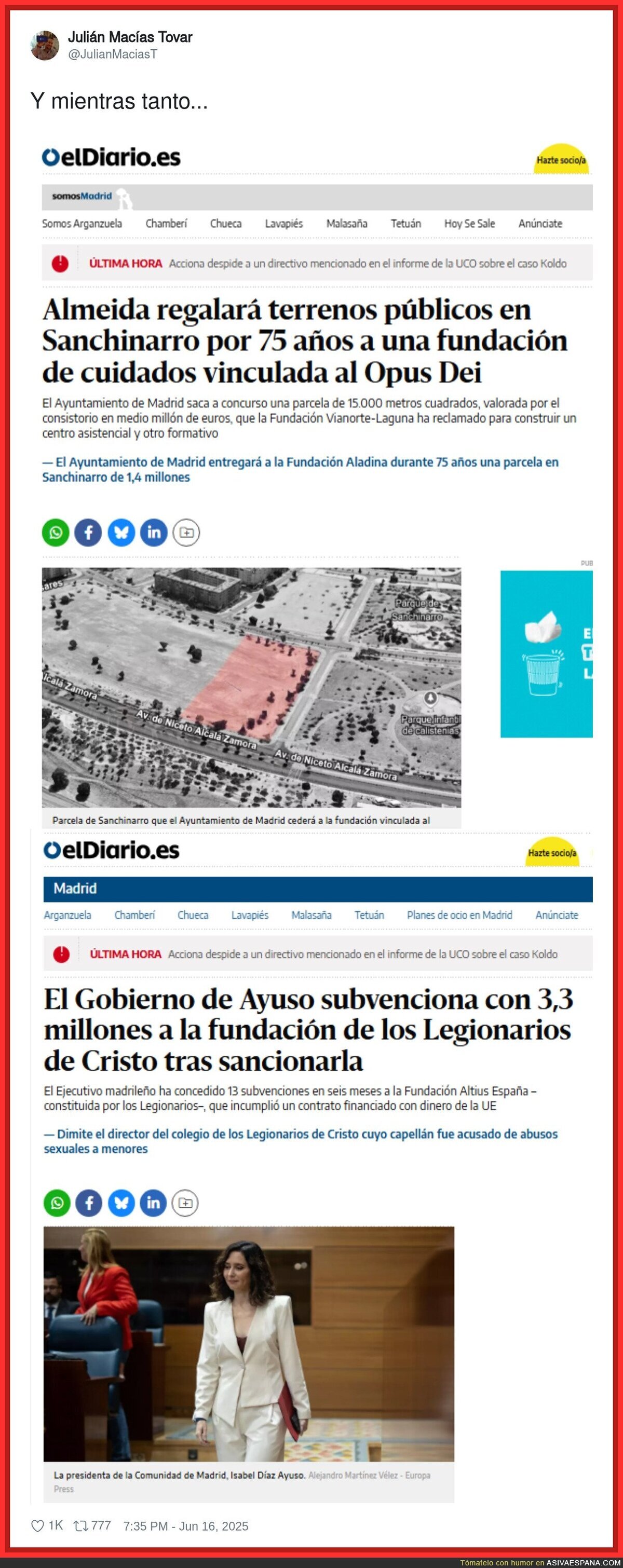 La derecha gestiona todo para su terreno