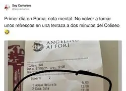 Cuidado donde vas a tomar algo en Roma