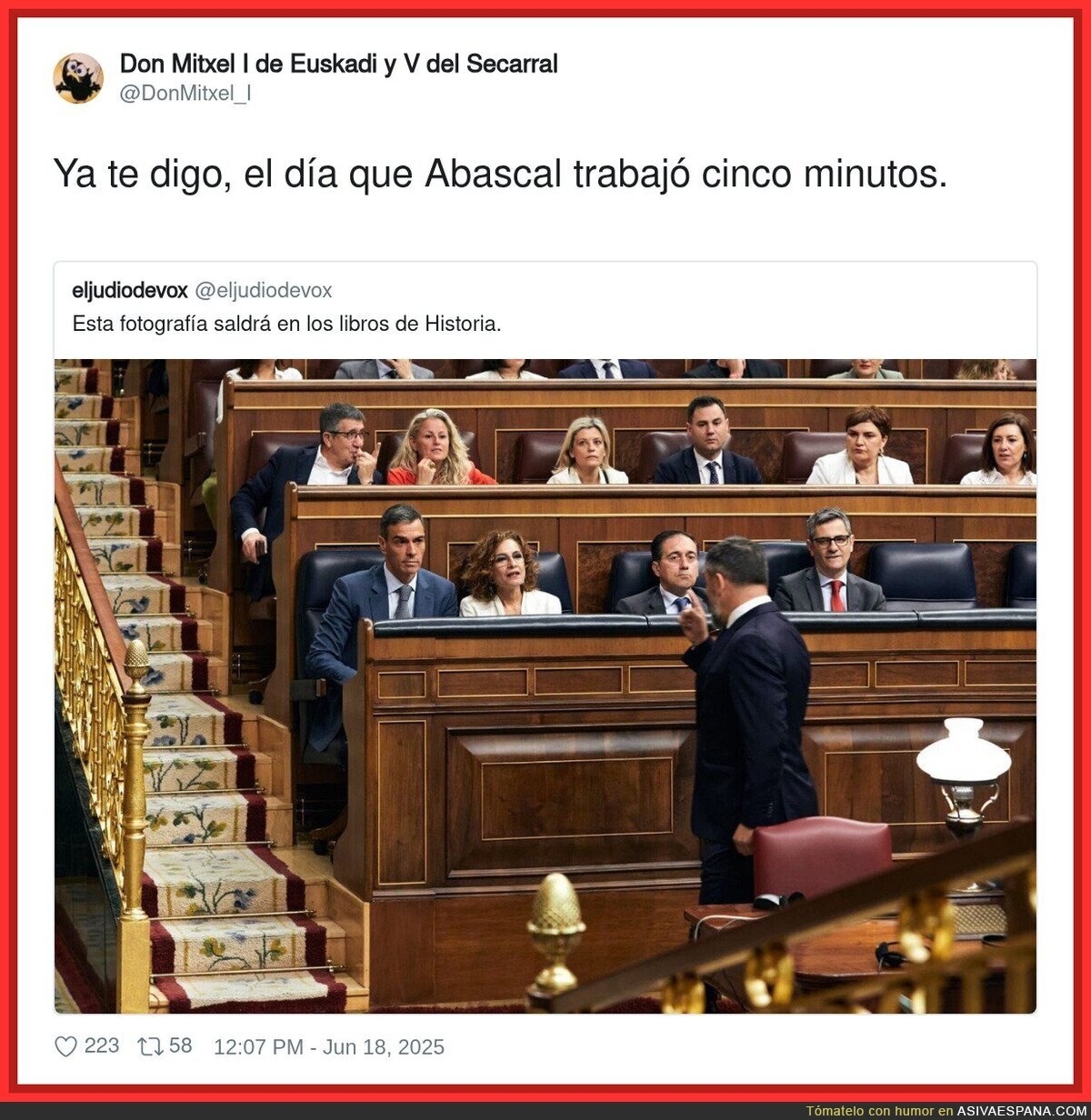 El día que más ha trabajado Santiago Abascal