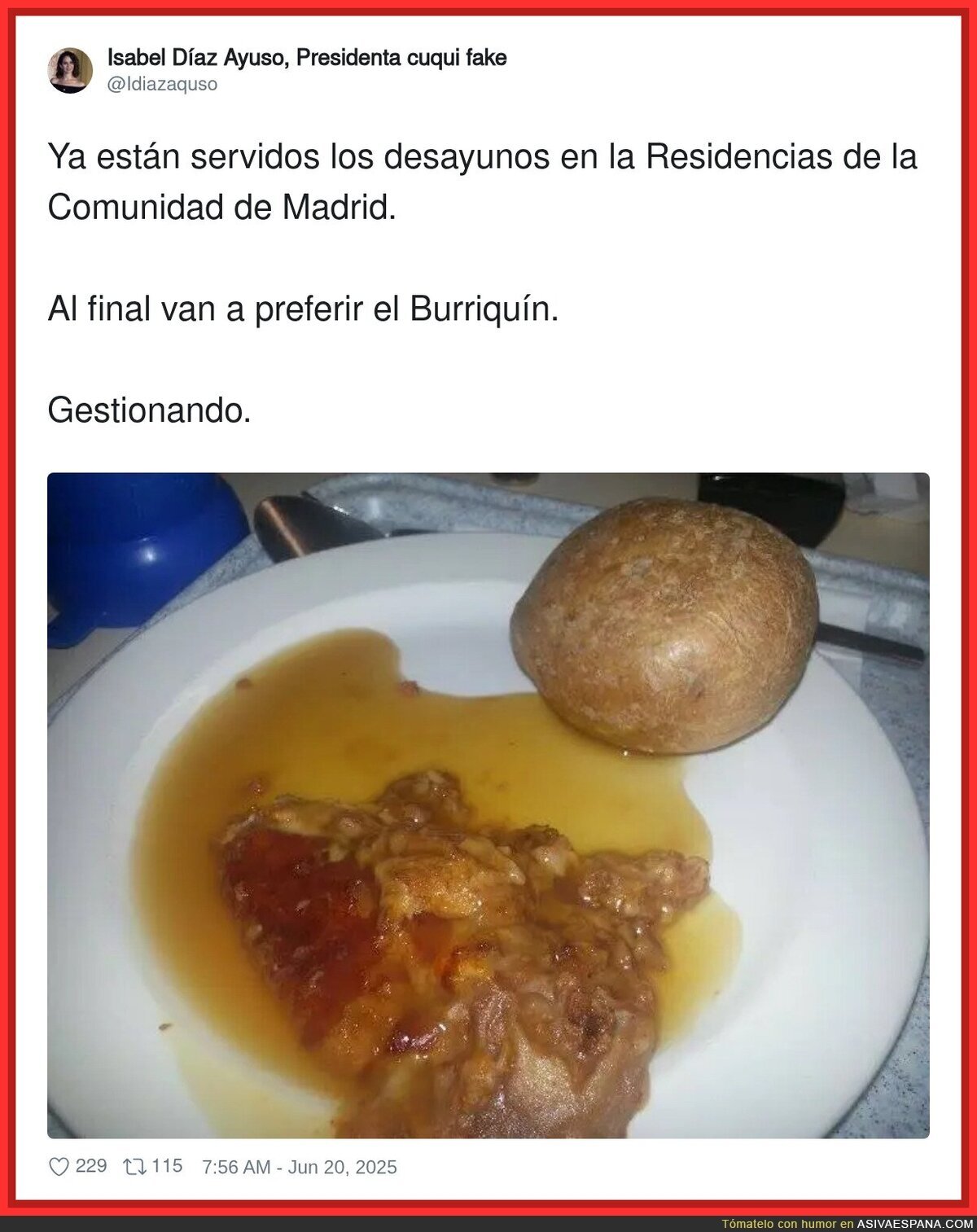 Que rica la comida de las residencias de Madrid