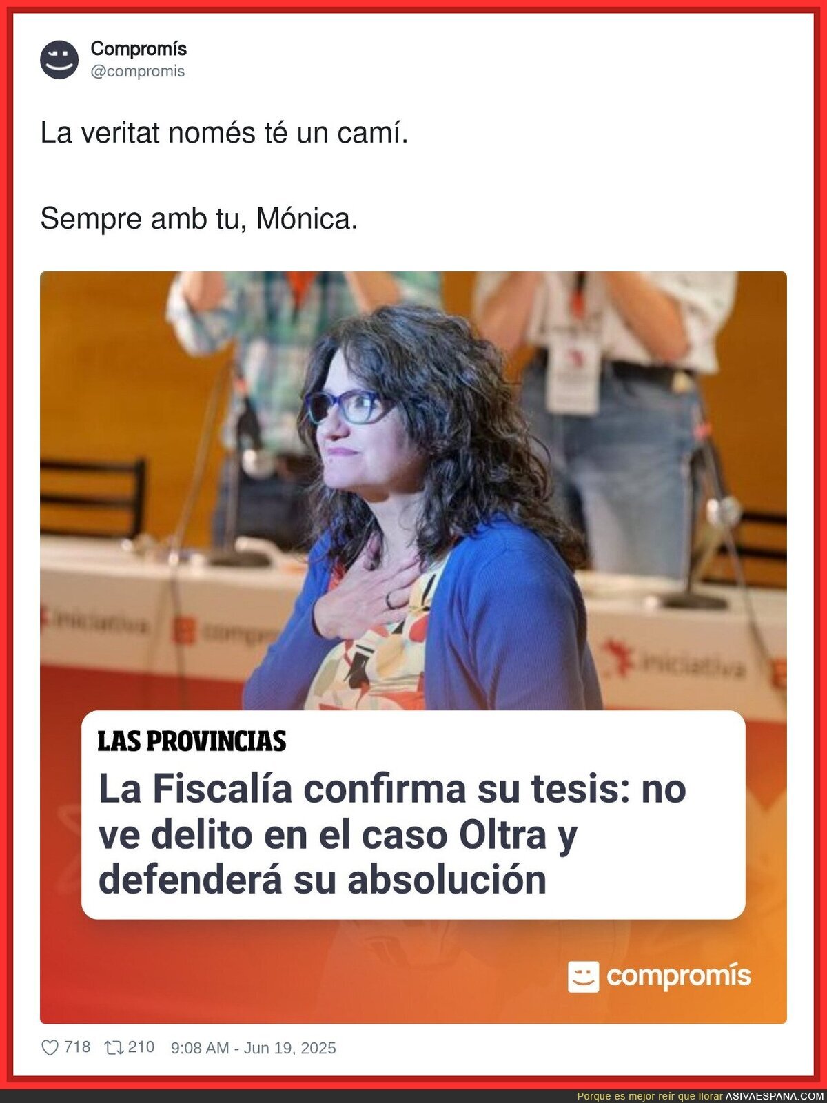 Mónica Oltra molestaba y fueron a por ella