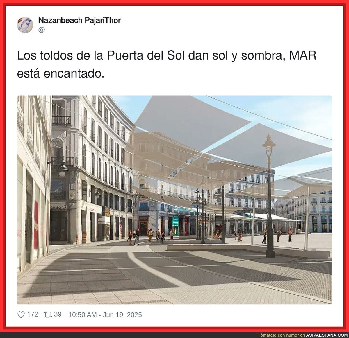 MAR está bien feliz en la Puerta del Sol