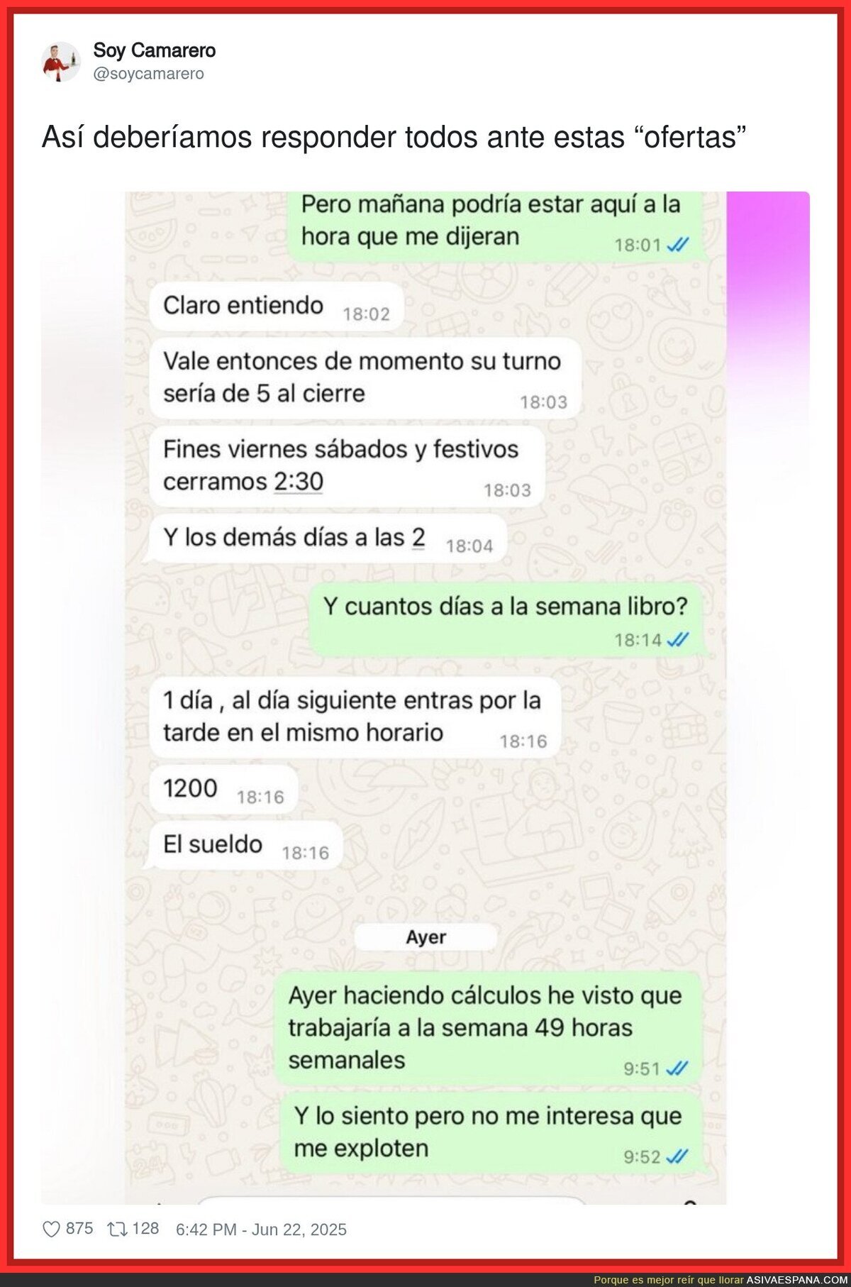 Hay que hacer bien los cálculos antes de aceptar una oferta
