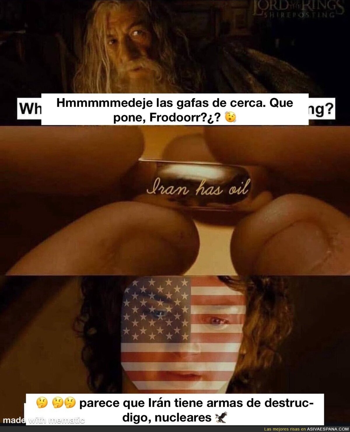 Está ya la he visto, al final el viejo resucita para cargarse a los orcos